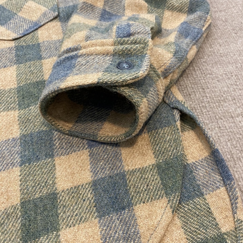 Vintage L.L. Bean Shirt Men Large Multicolor Plaid Wool Flannel USA Made 80s 90s - Picture 3 of 11